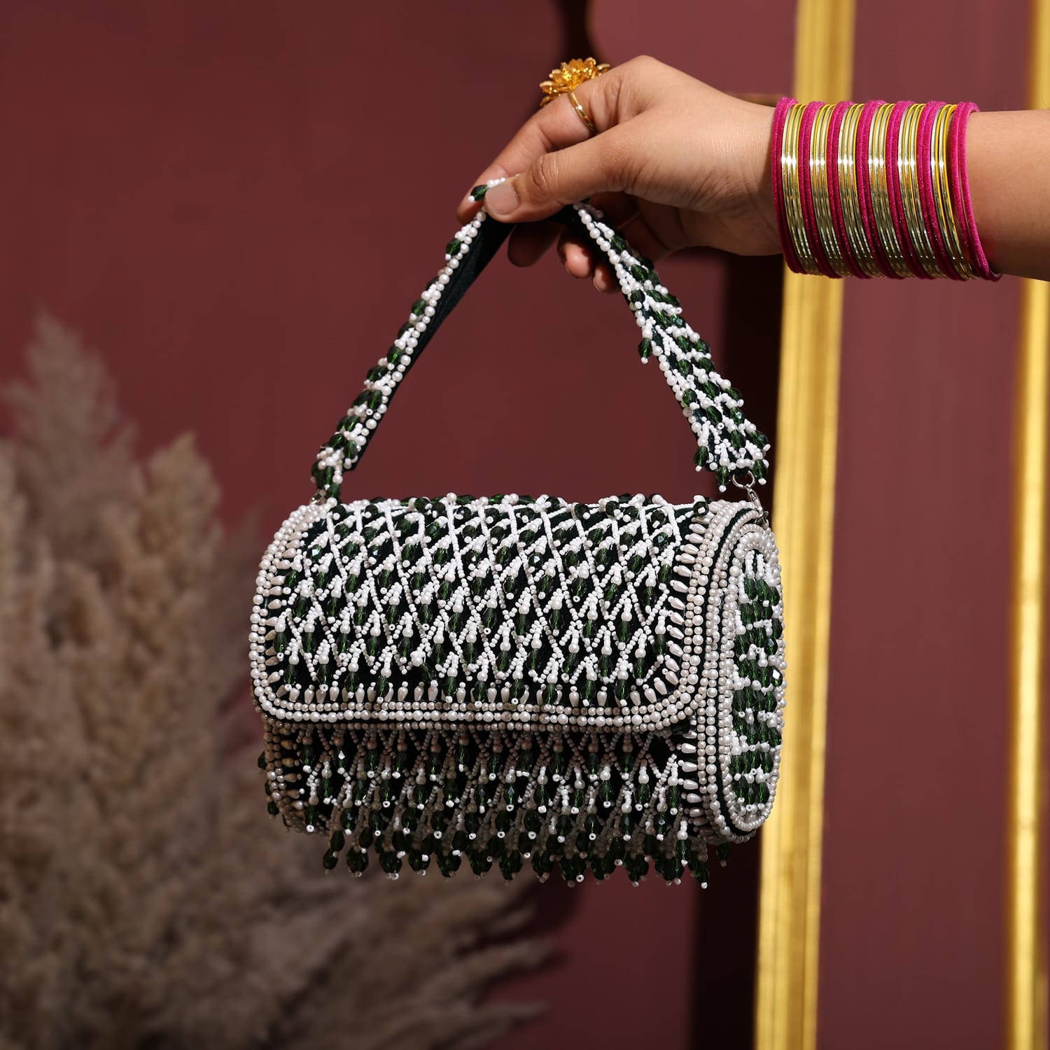 Panna Green Flap Bag