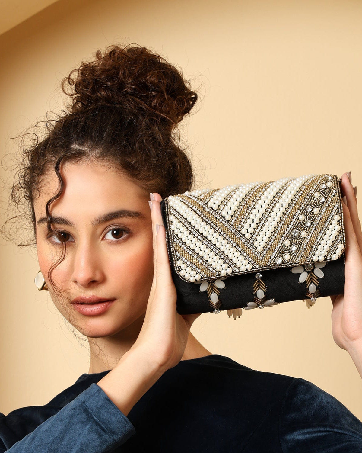 Aabroo Black Flap Bag