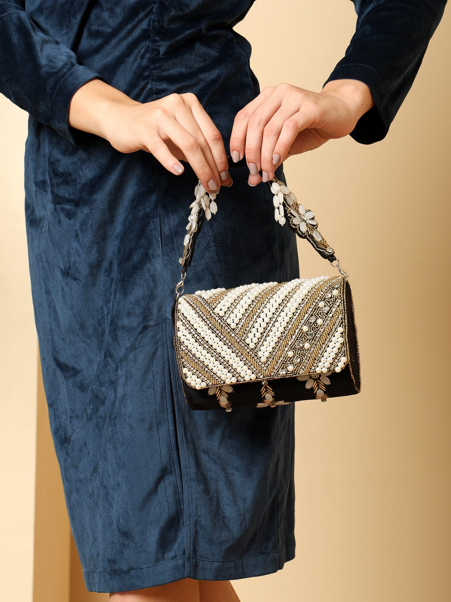 Aabroo Black Flap Bag