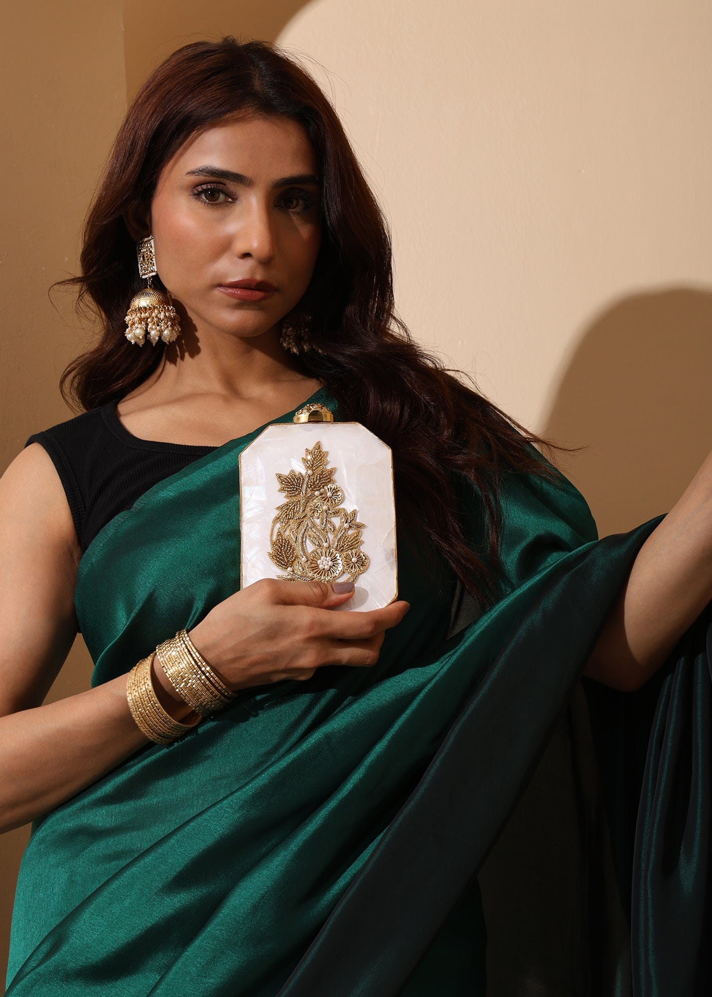 Tara Golden Clutch