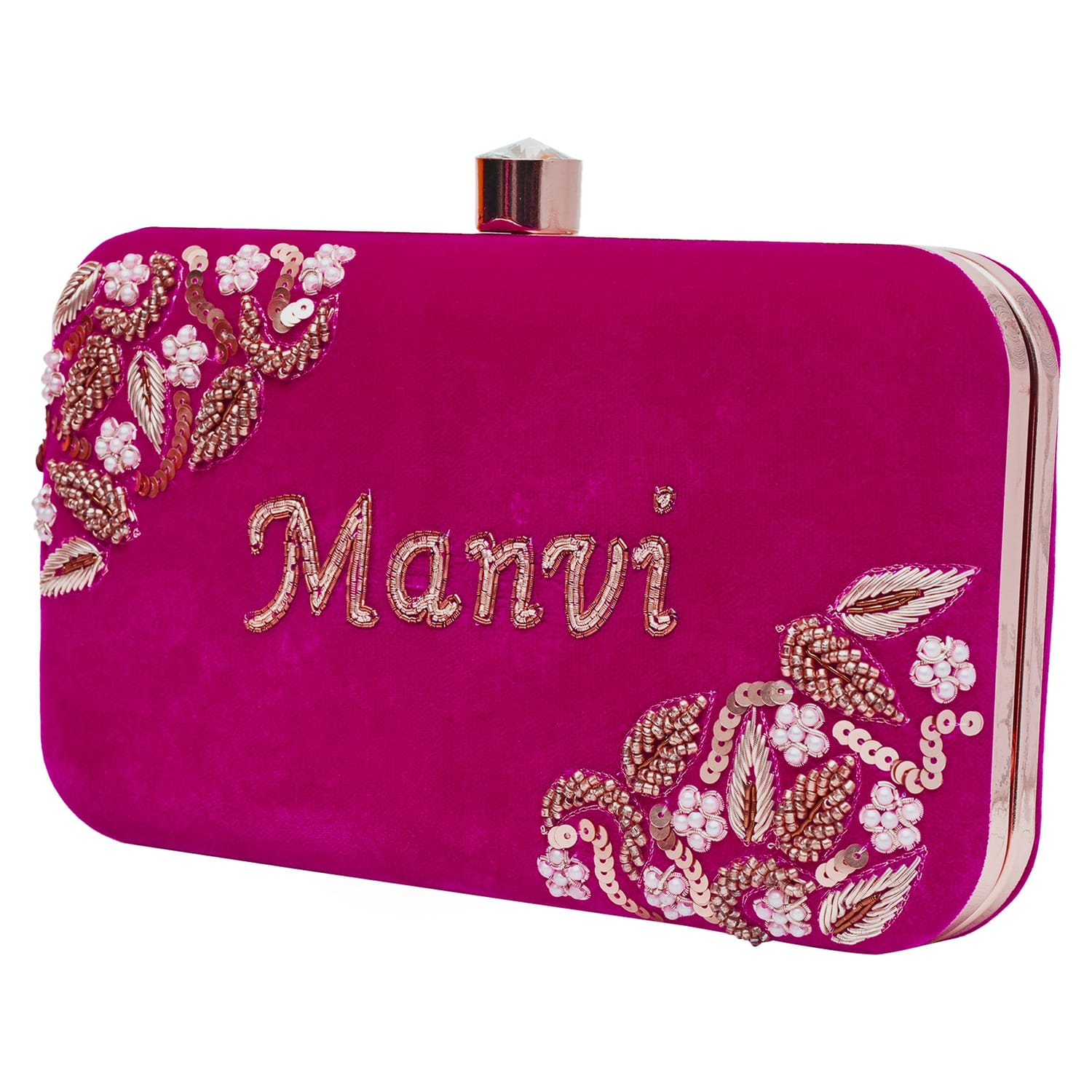 Manvi Pink Name Clutch
