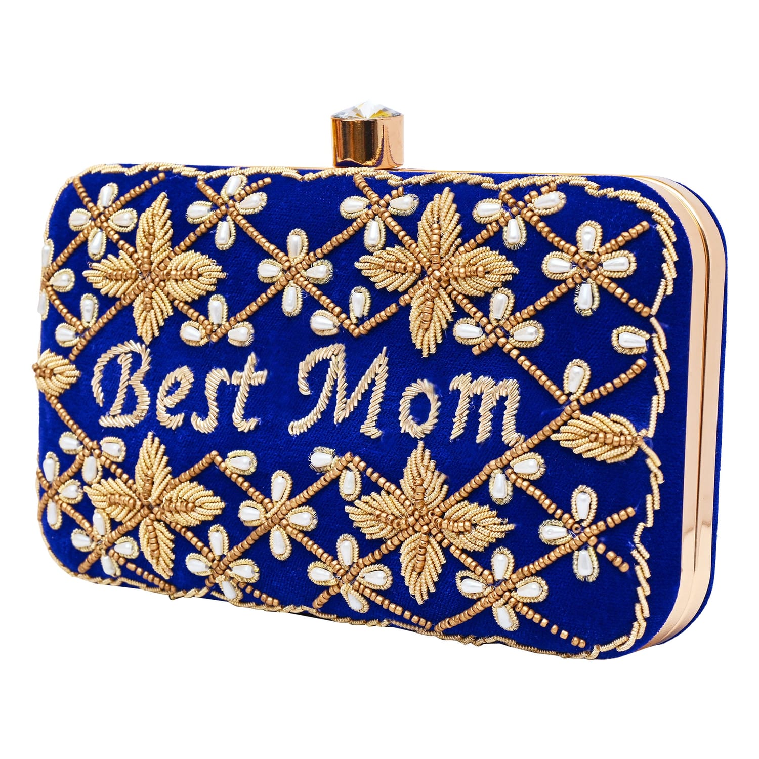 Best Mom Blue Clutch