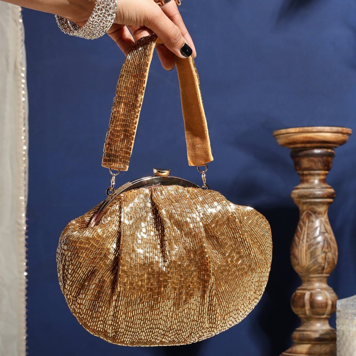 Zeenat Golden Batua Bag