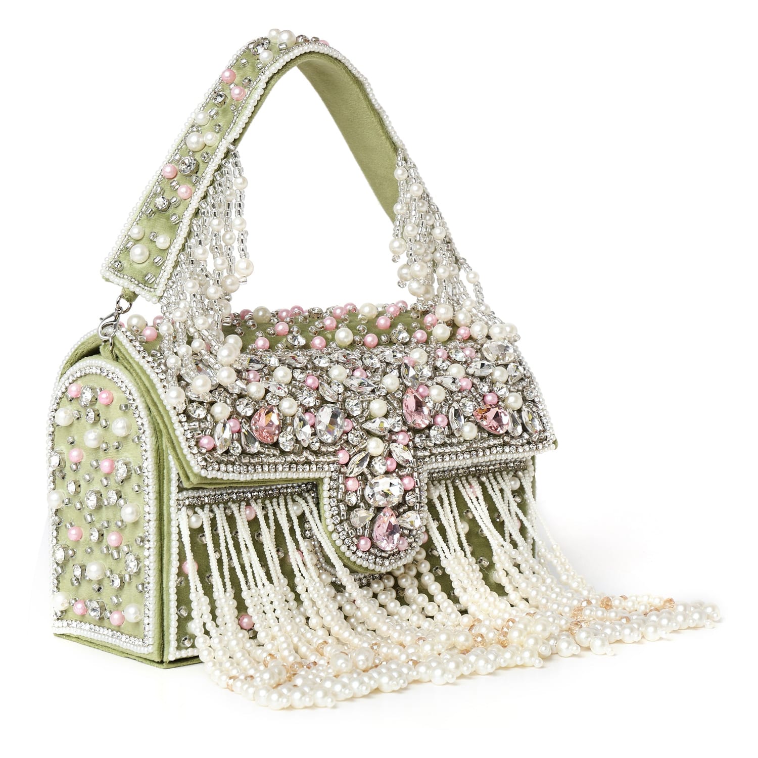Mira Green Box Clutch