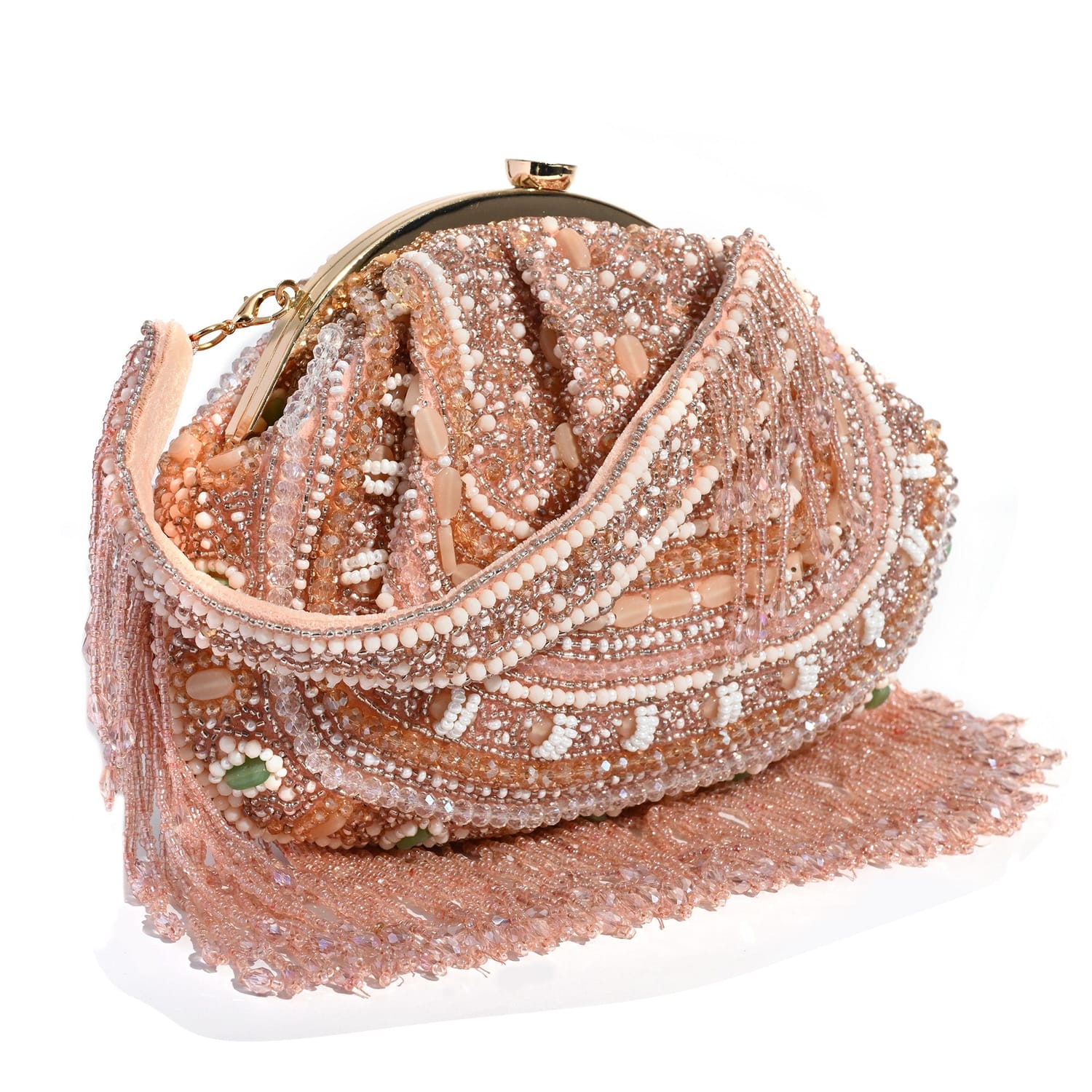 Sunehri Peach Batua Bag