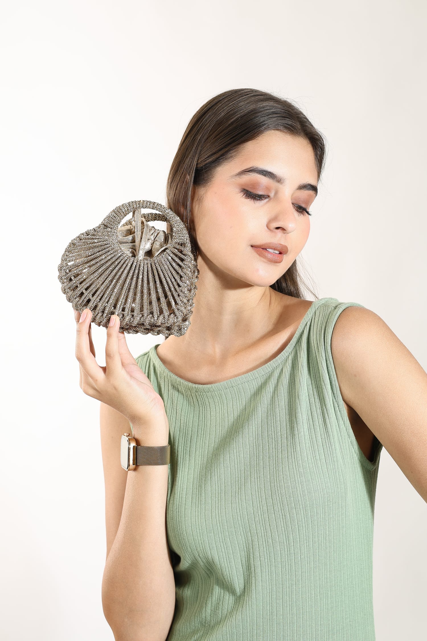 Orya Golden Mini Beaded Bag