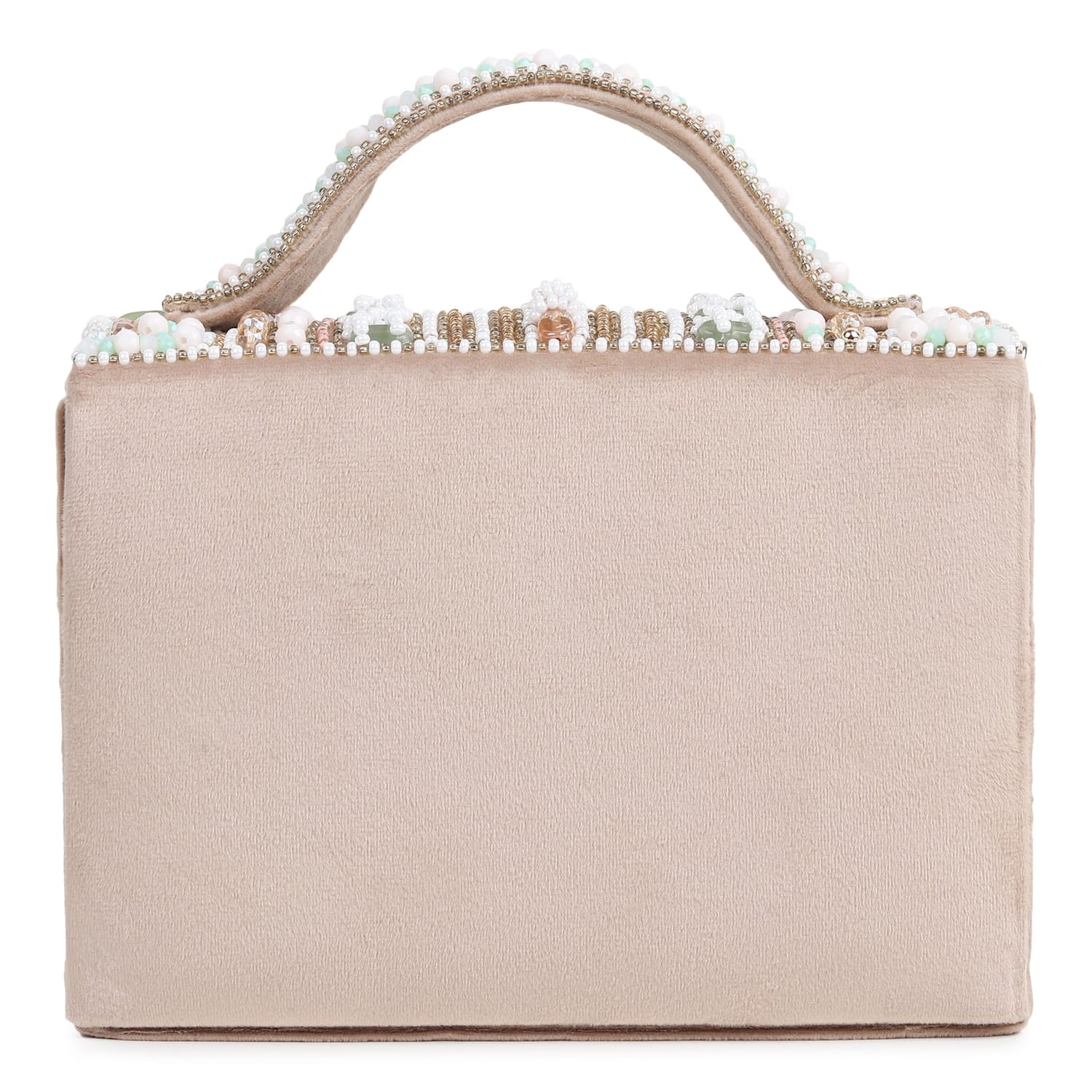 Amara Beige Box Clutch
