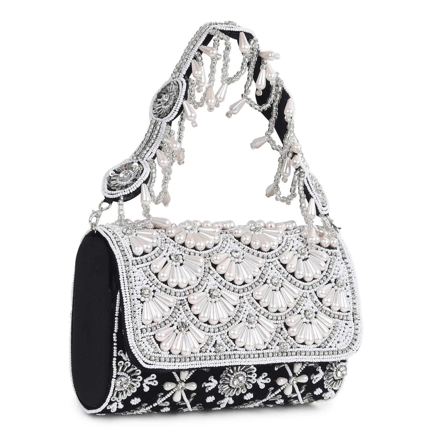 Noorani Black Flap Bag