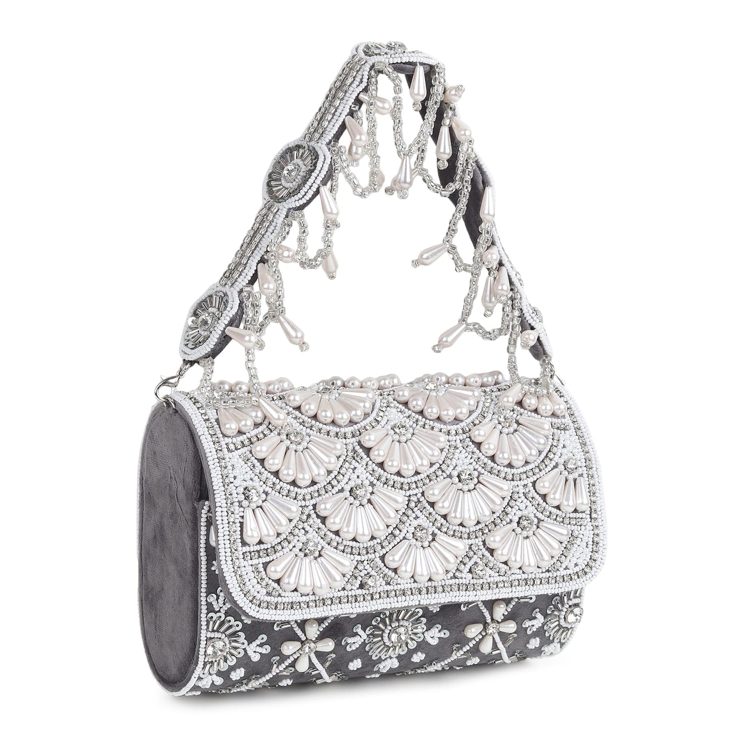 Noorani Grey Flap Bag