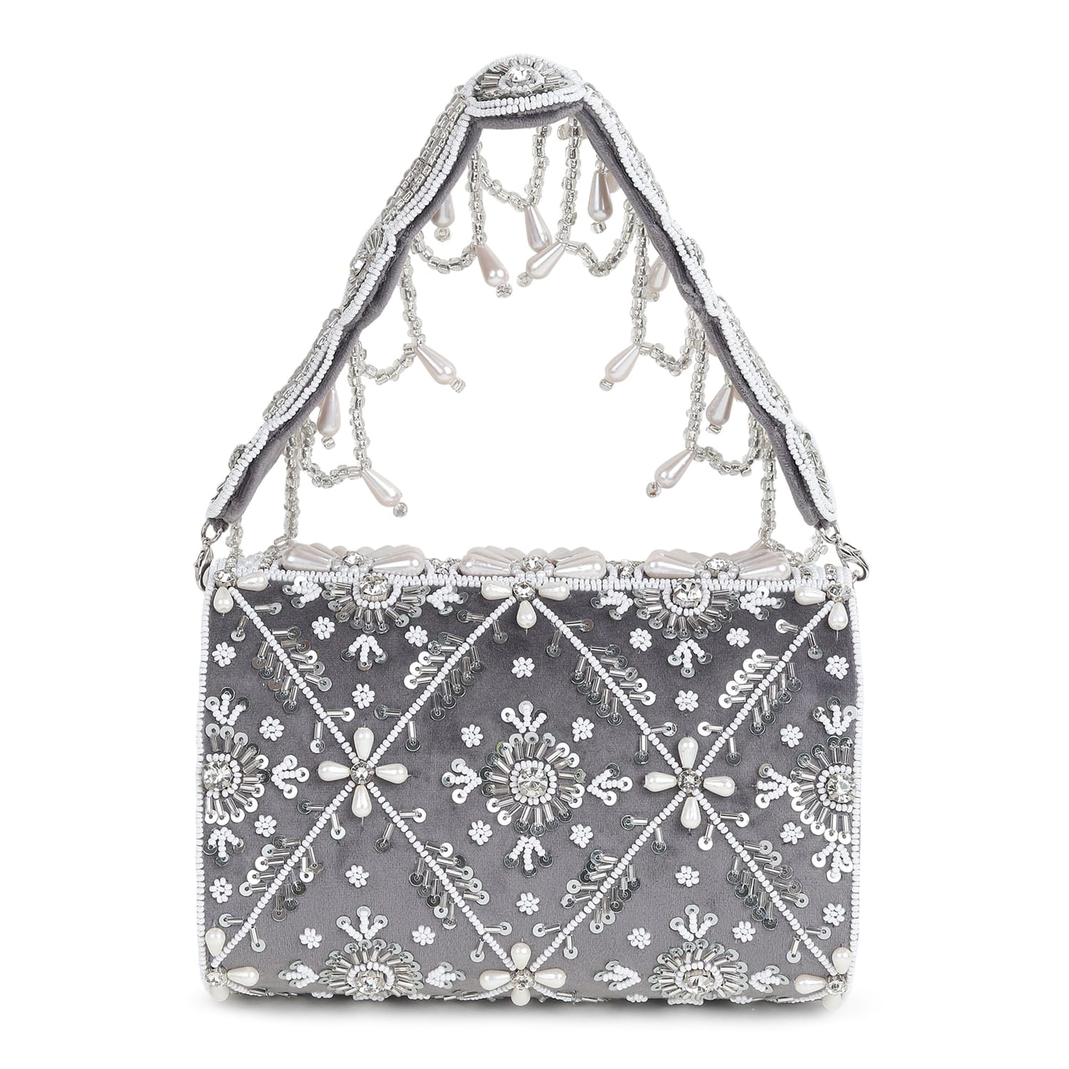 Noorani Grey Flap Bag