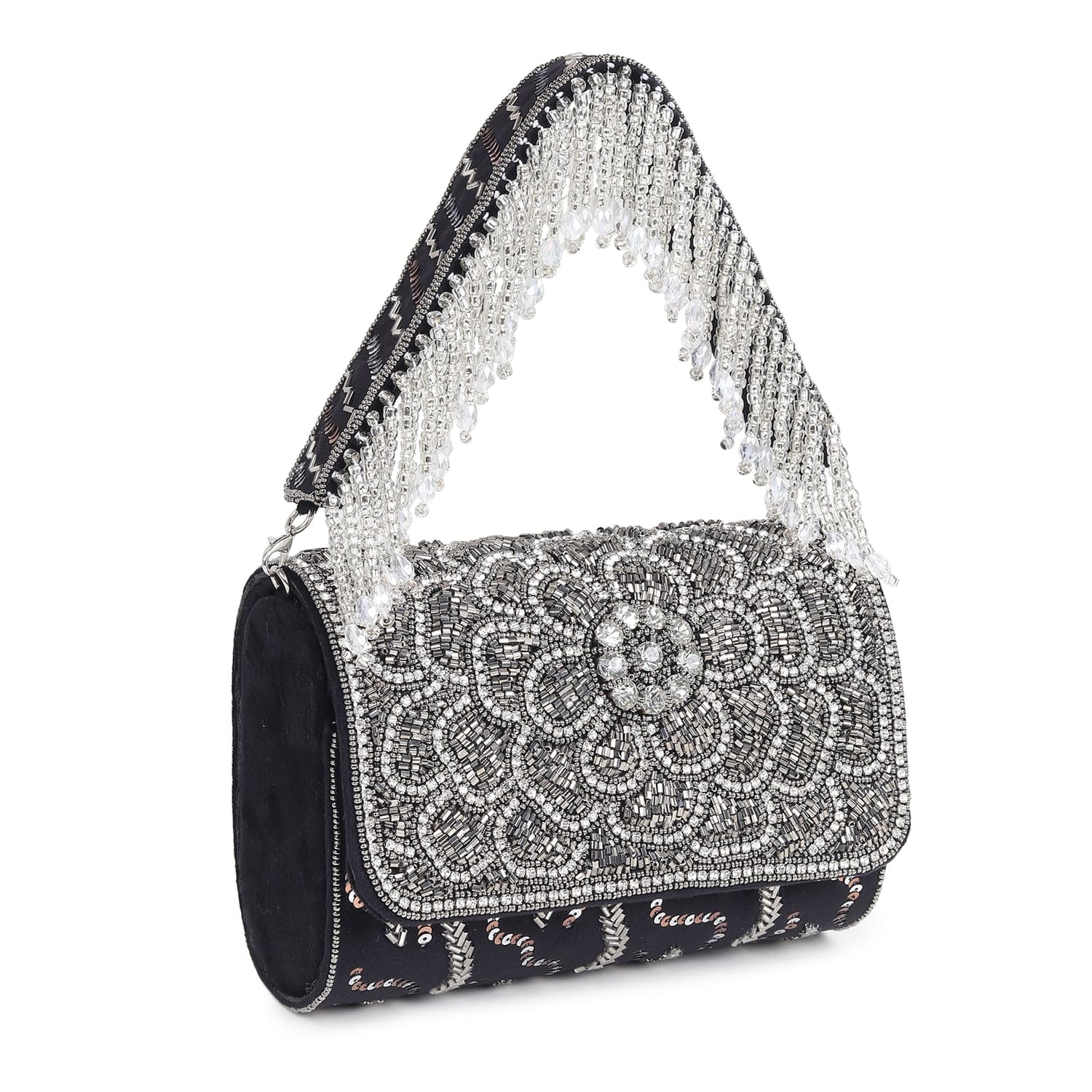 Sundarika Black Flap Bag
