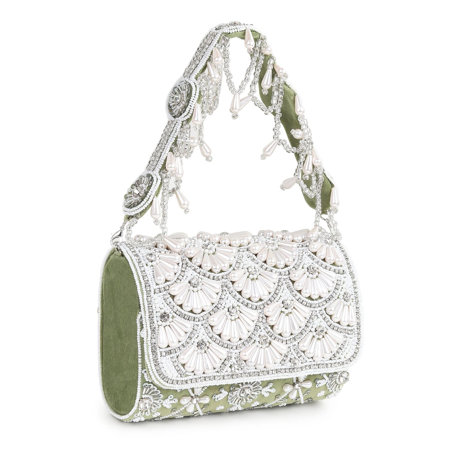 Noorani Green Flap Bag