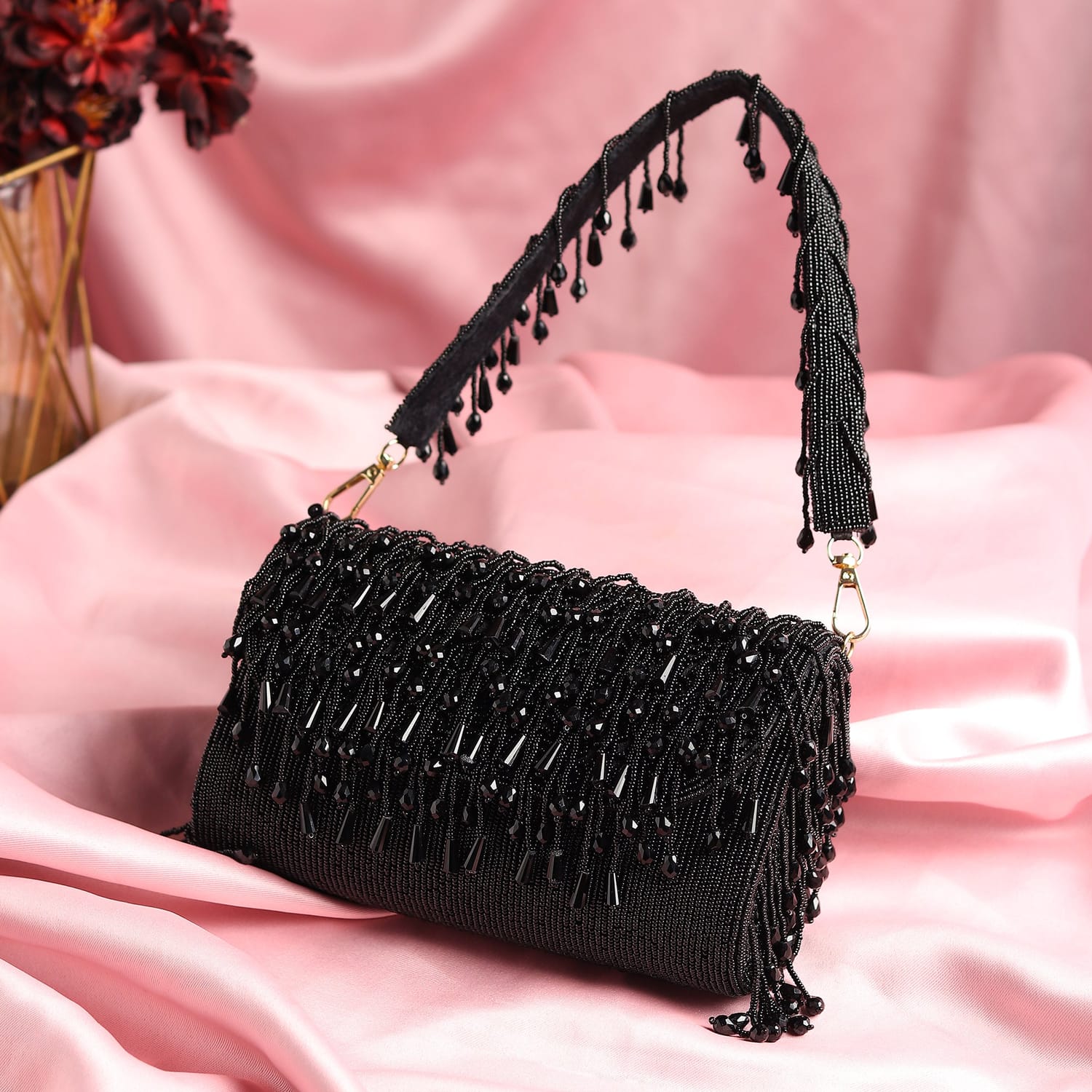 Nisha Black Flap Bag