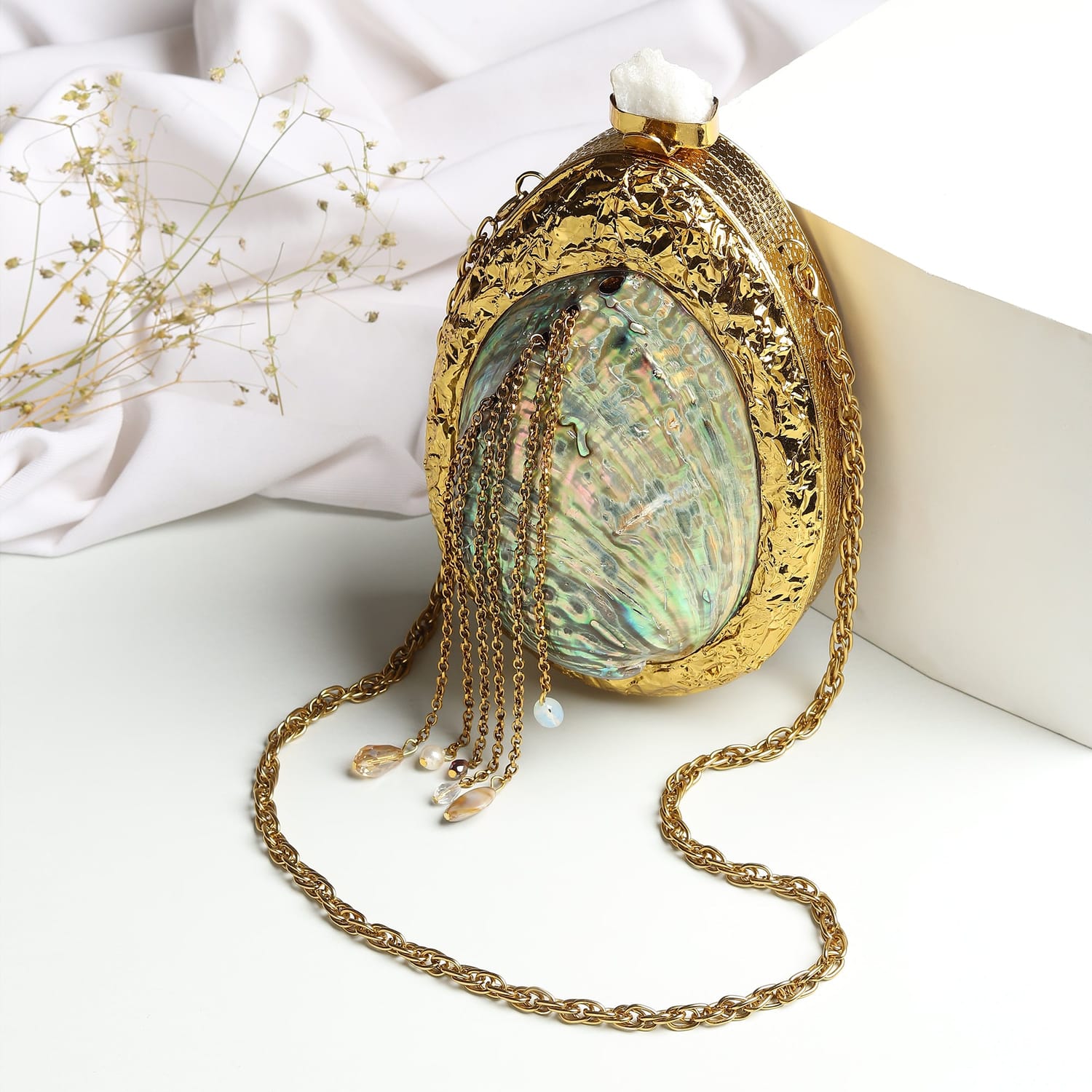 Roopika Golden Clutch