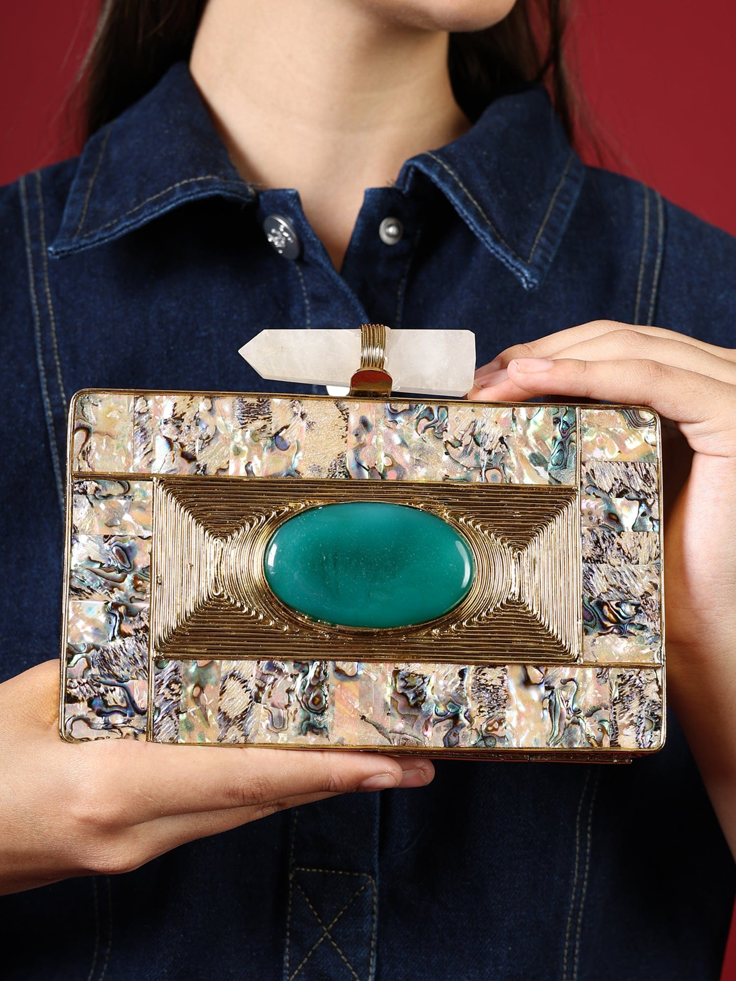 Aarish Golden Clutch