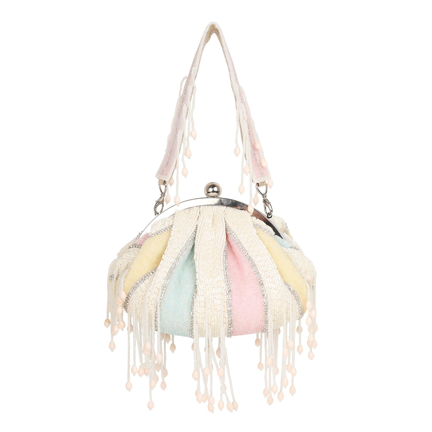 Sabrina White Batua Bag