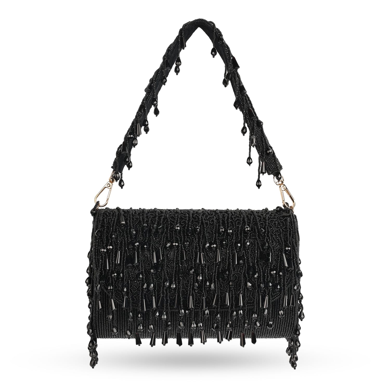 Nisha Black Flap Bag