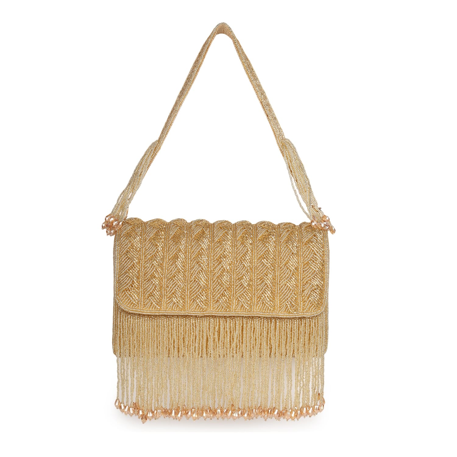 Mehfil Golden Flap Bag