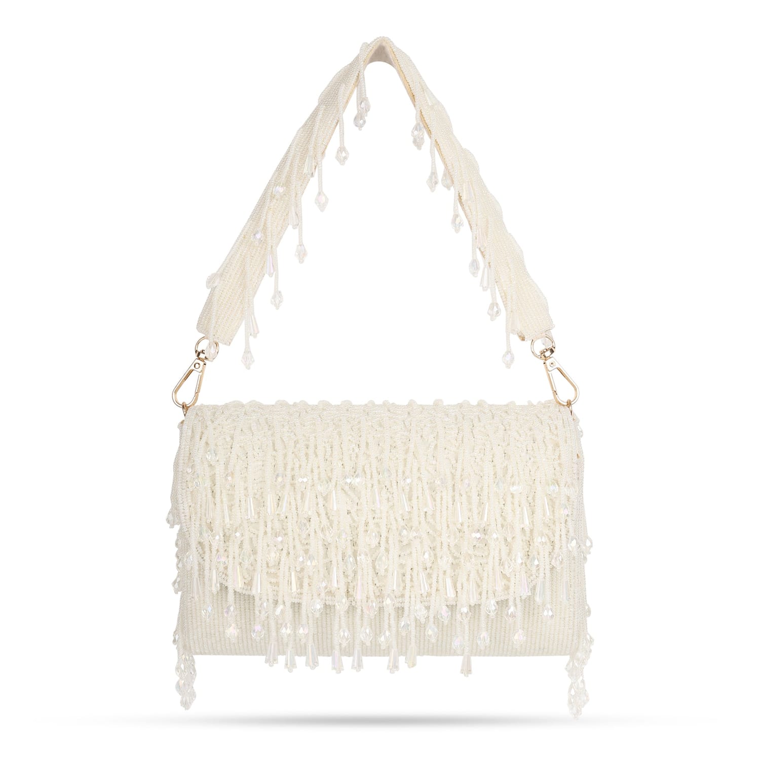 Nisha White Flap Bag