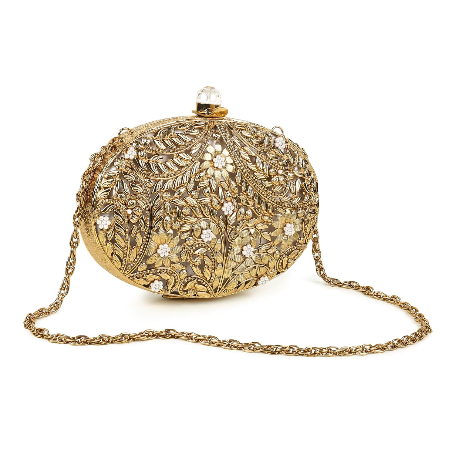 Zarika Golden Clutch