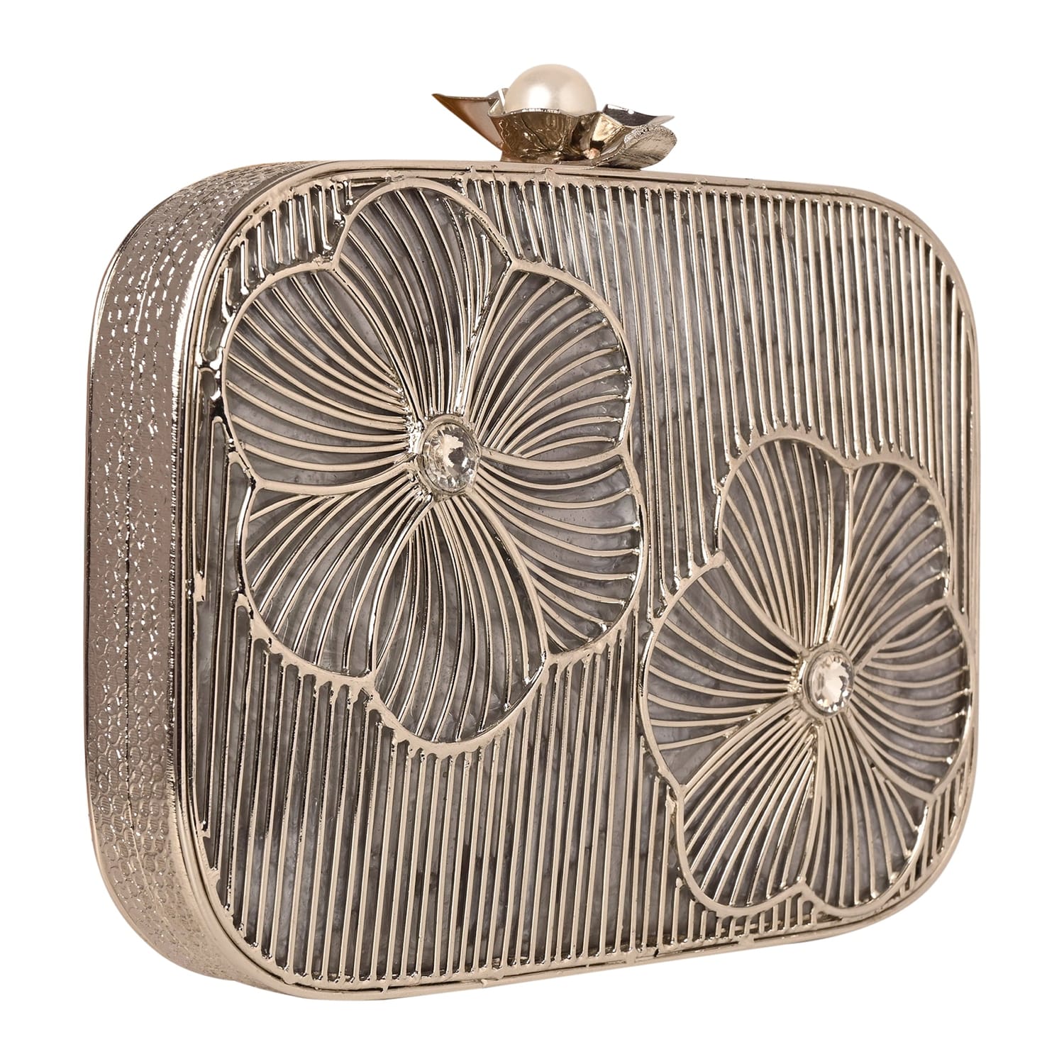 Petalia Silver Clutch