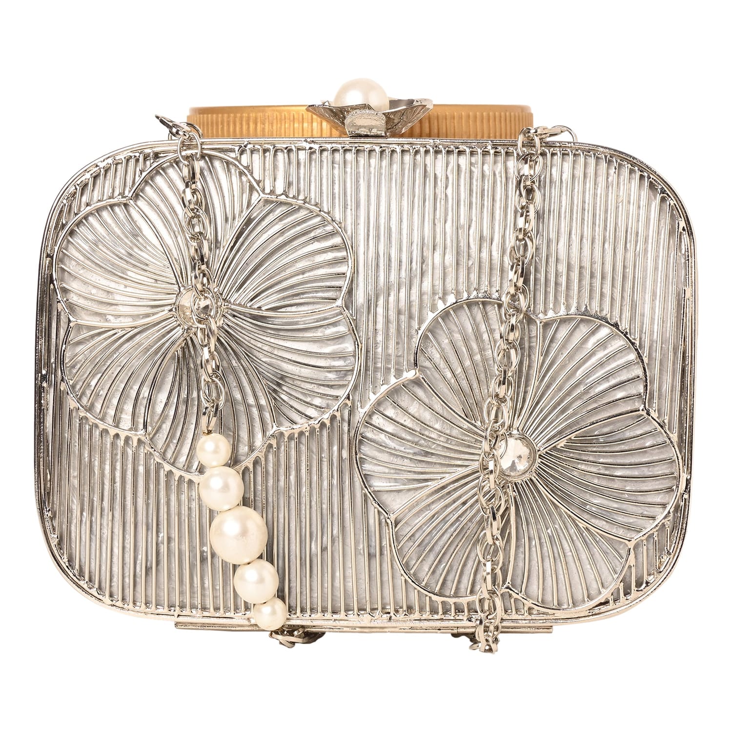 Petalia Silver Clutch