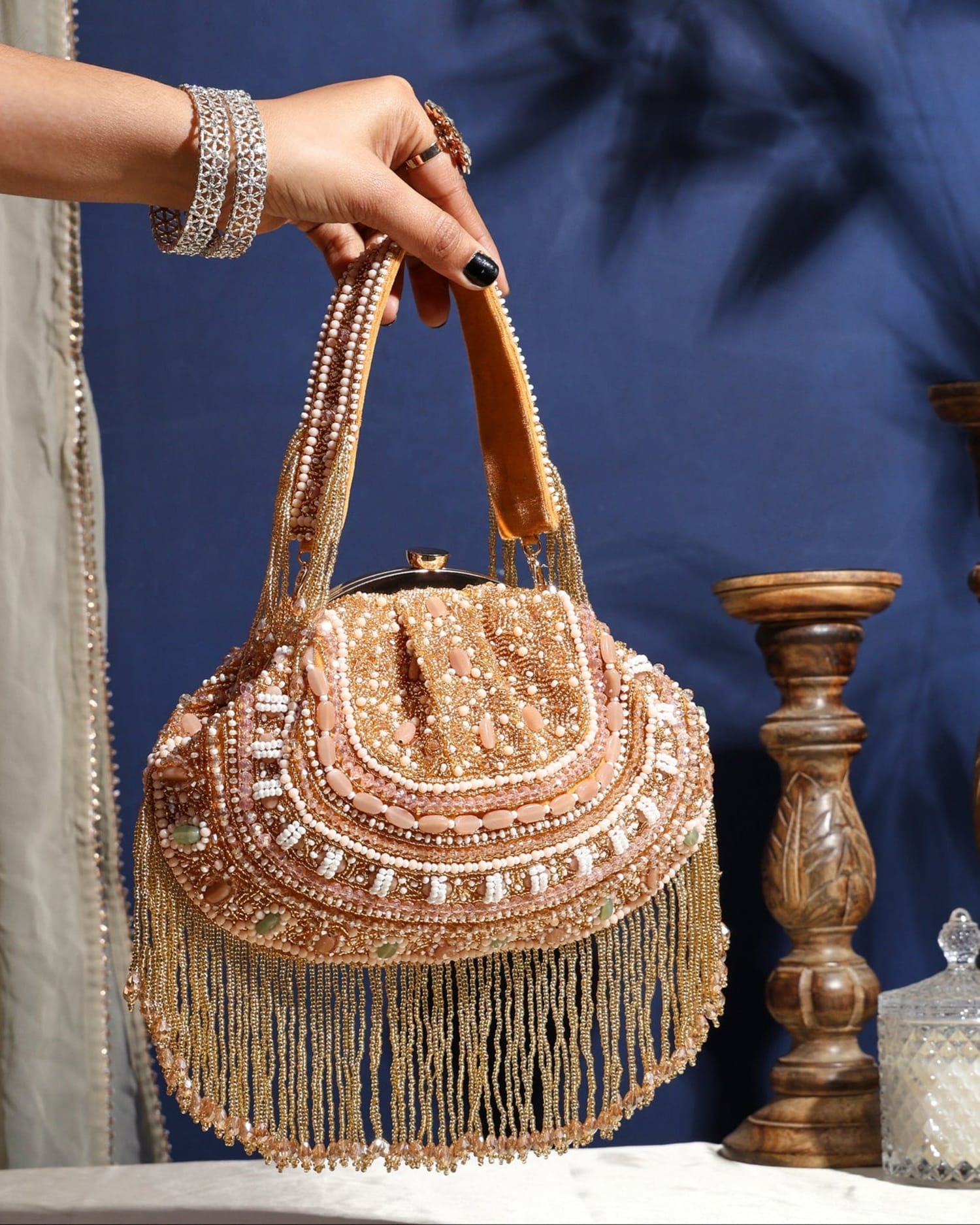 Sunehri Black Batua Bag