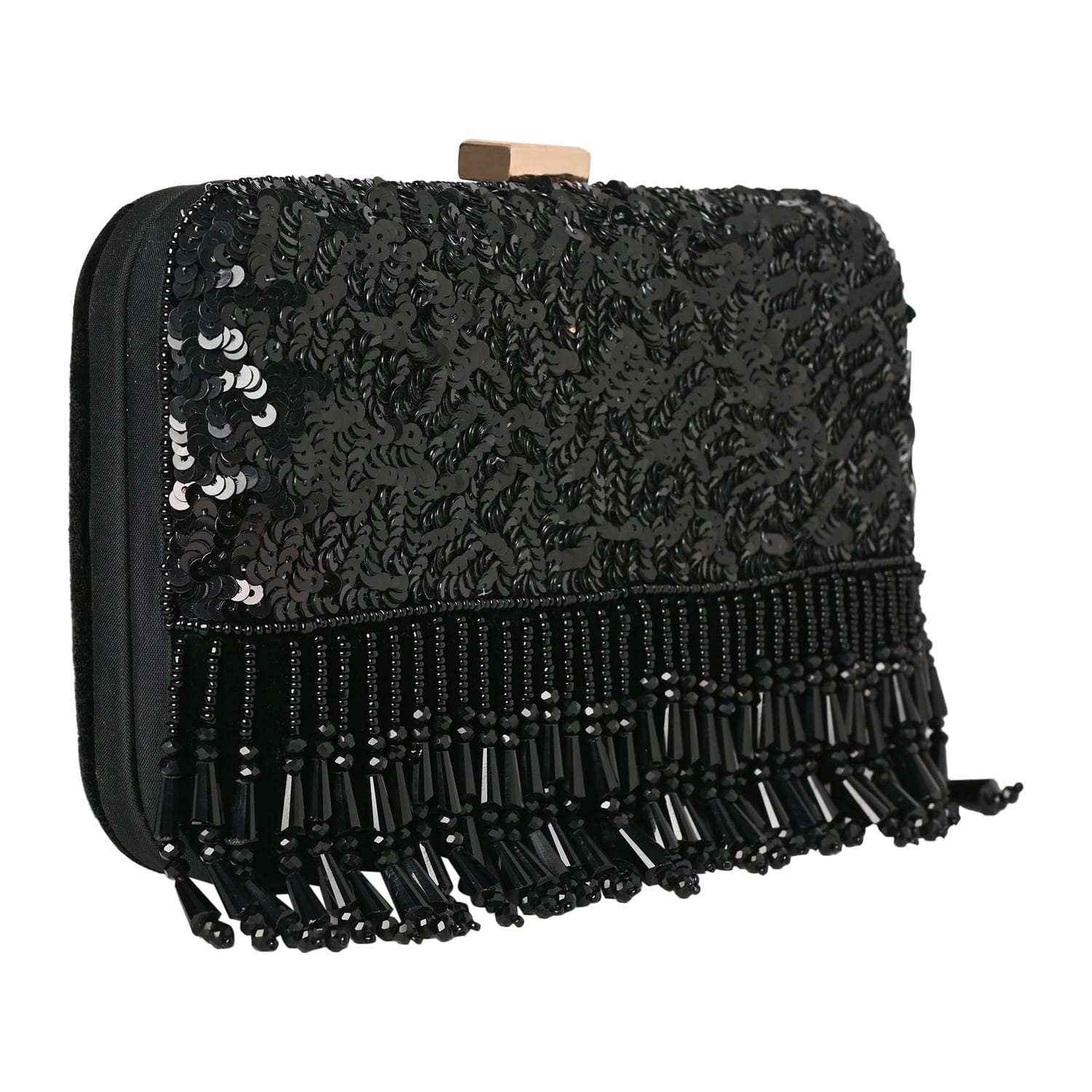 Naaz Black Clutch