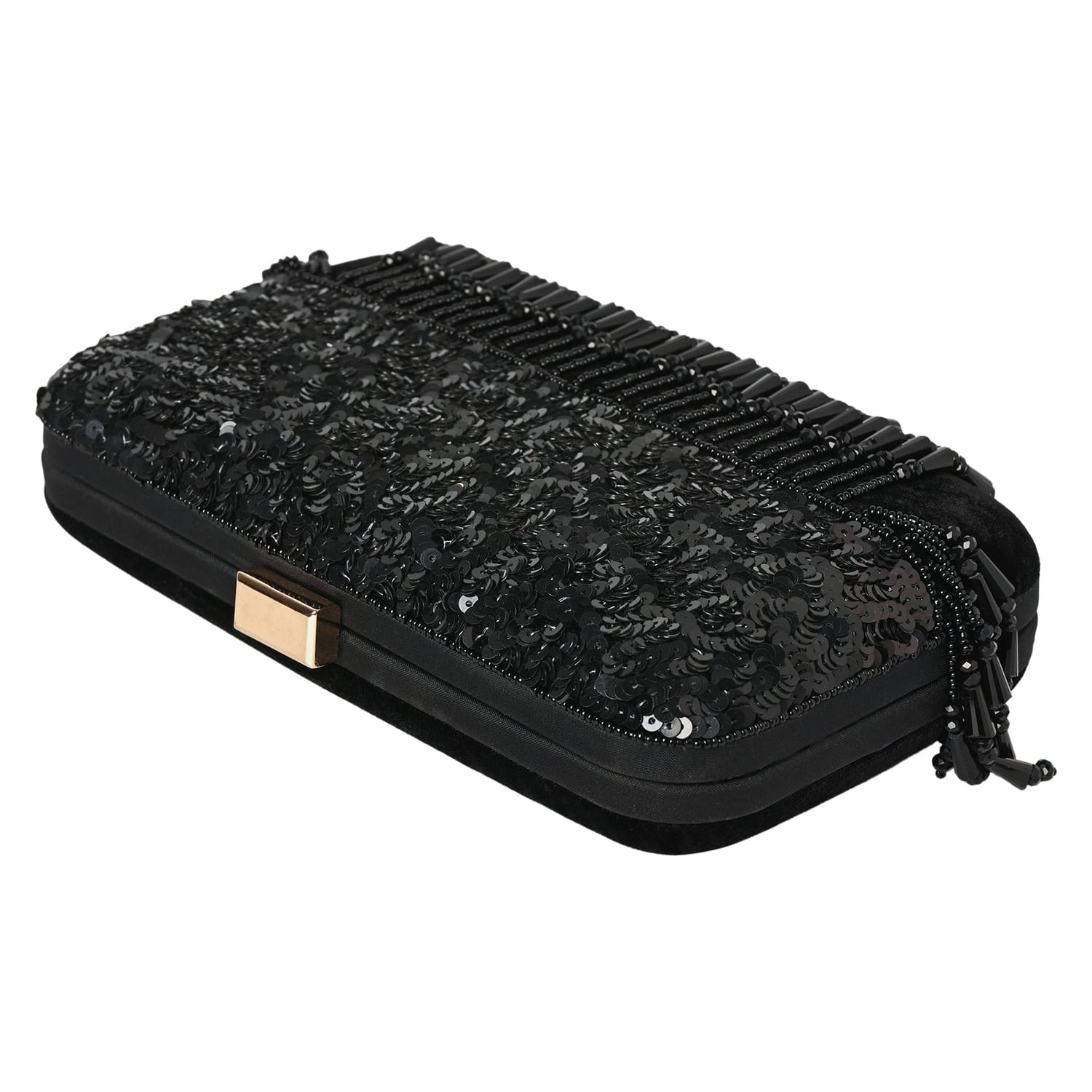 Naaz Black Clutch