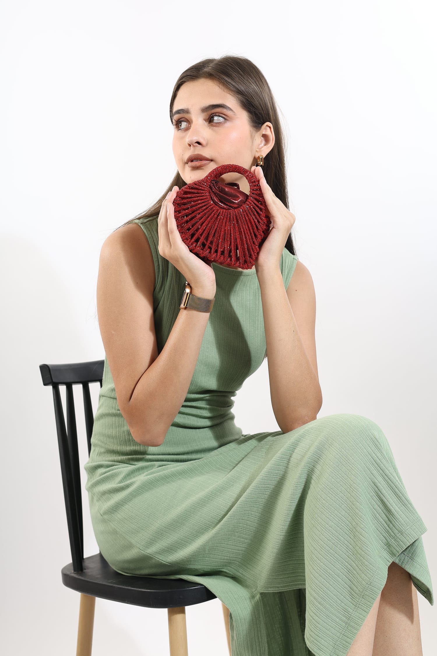 Orya Golden Mini Beaded Bag
