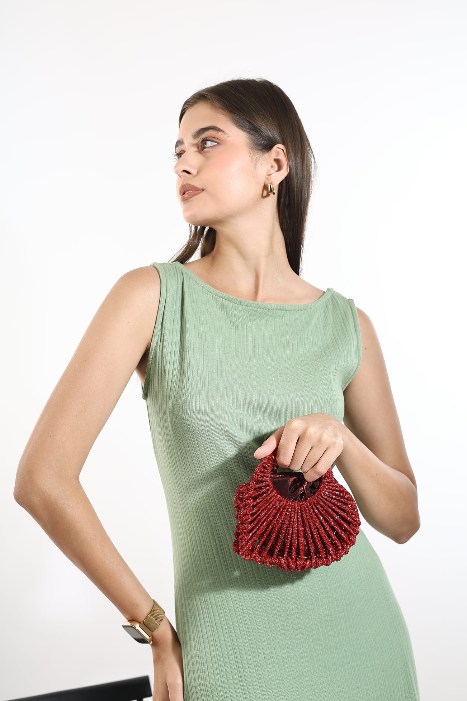 Orya Red Mini Beaded Bag