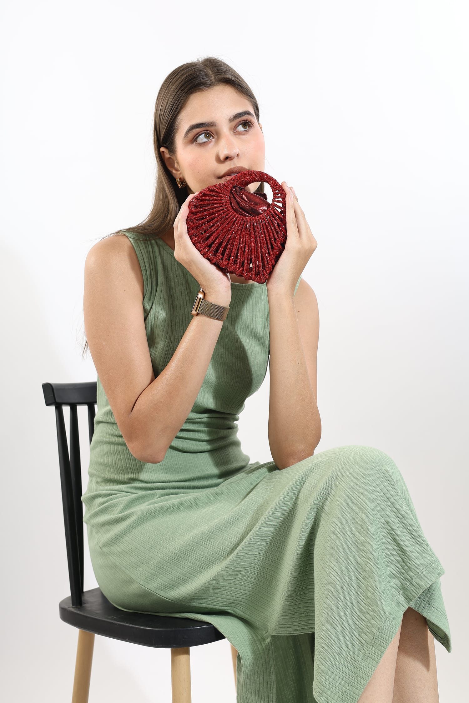 Orya Red Mini Beaded Bag