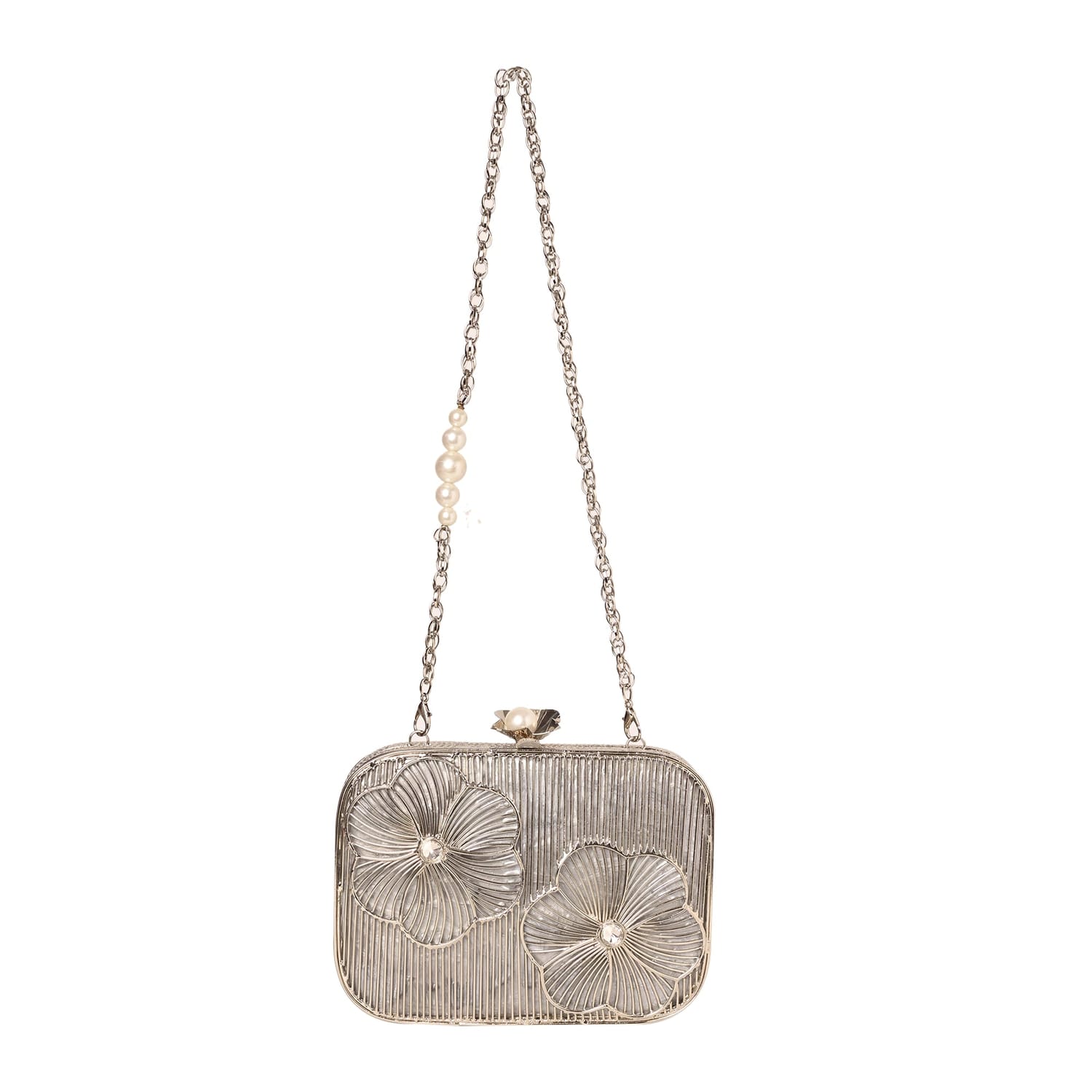 Petalia Silver Clutch