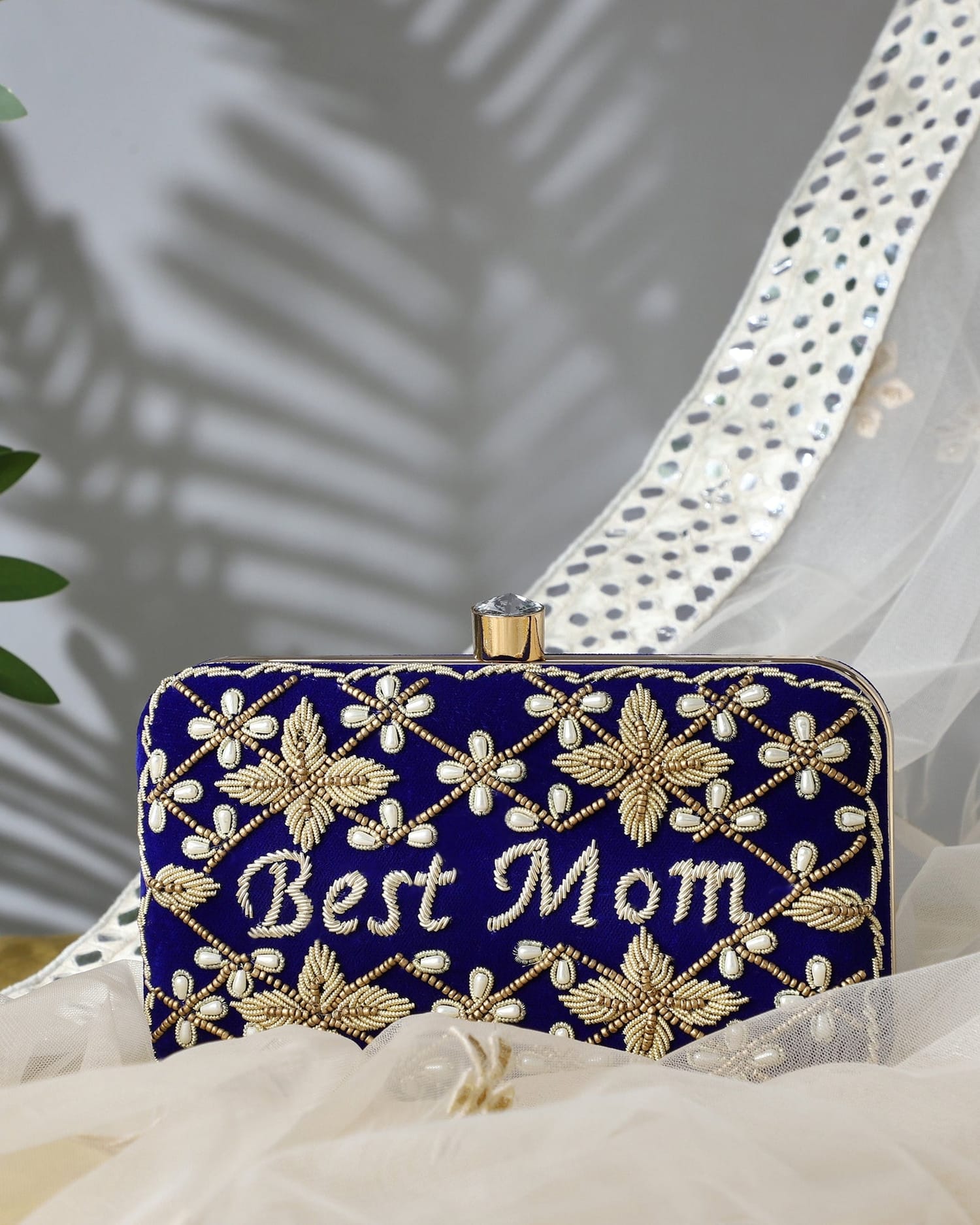 Best Mom Blue Clutch