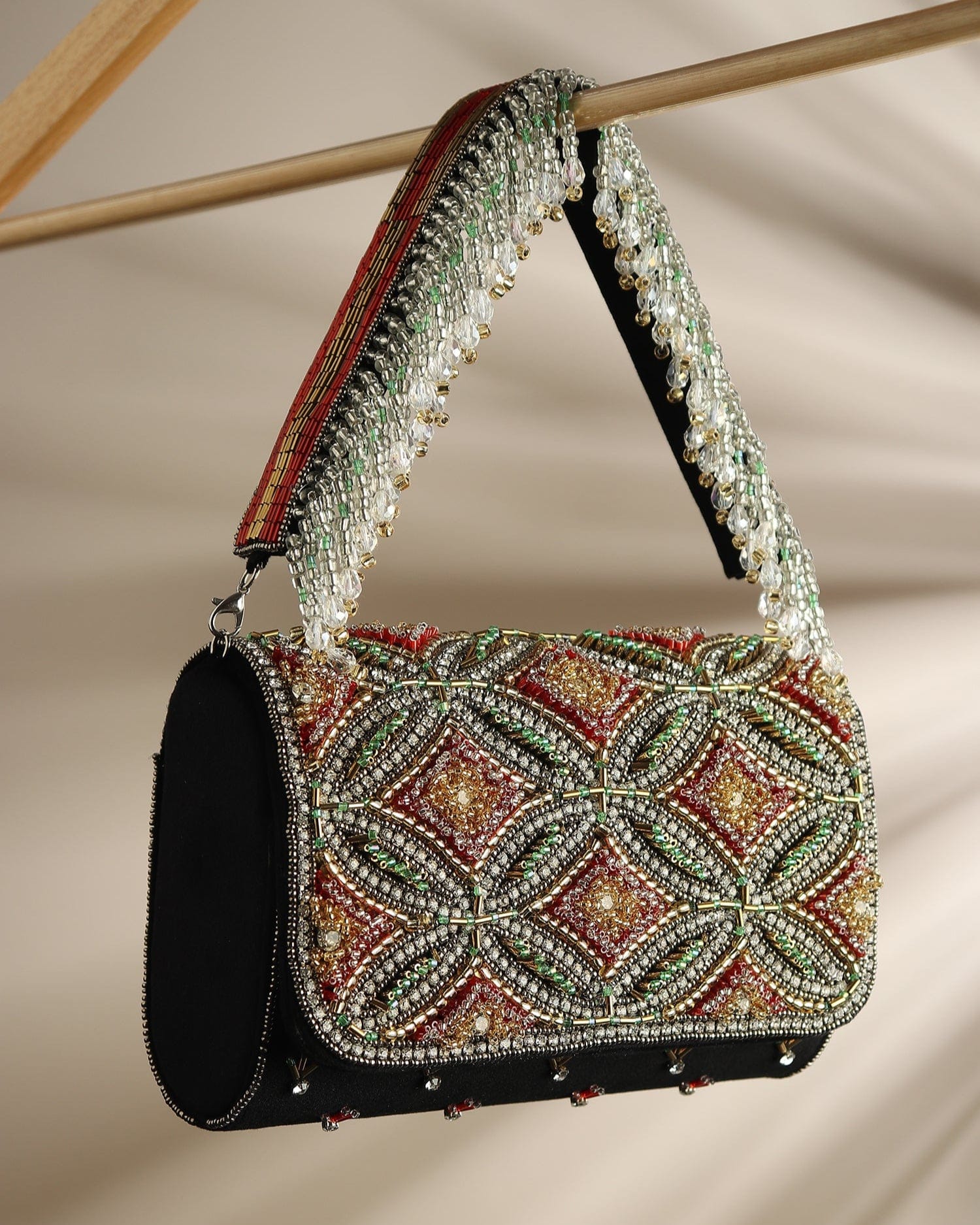 Jugnu Black Flap Bag