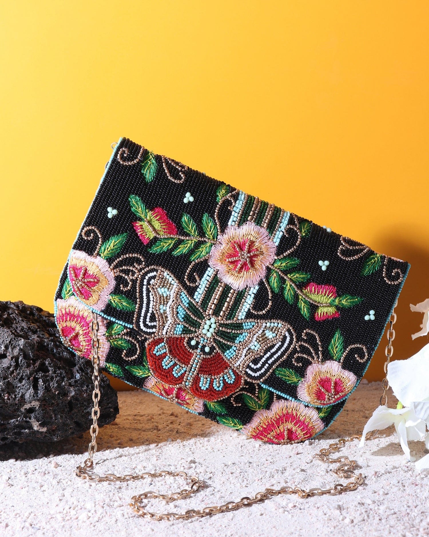 Bahaar Black Flap Bag