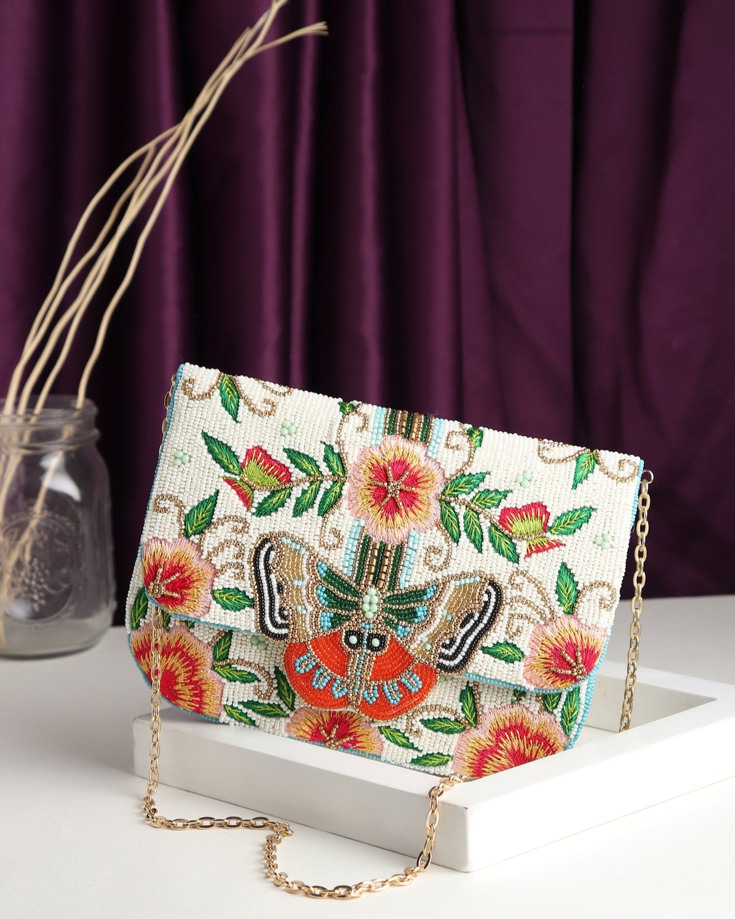 Bahaar White Flap Bag