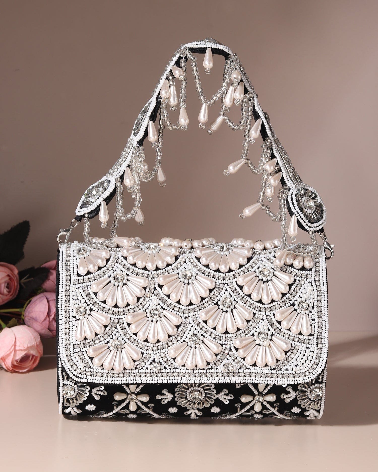 Noorani Black Flap Bag