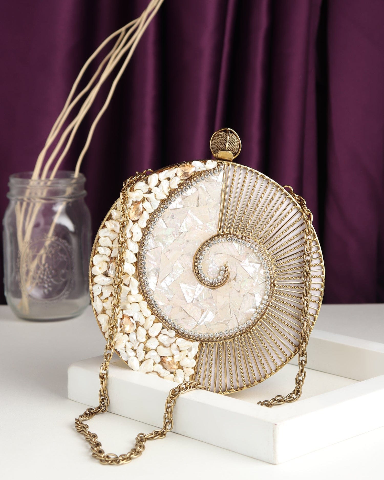 Noorana Golden Clutch