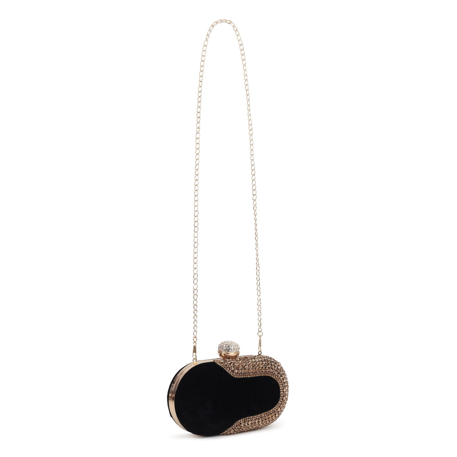Saanjh Black Clutch