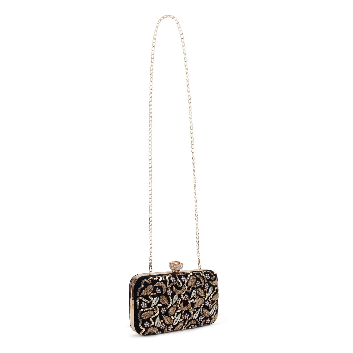 Mahrose Black Clutch