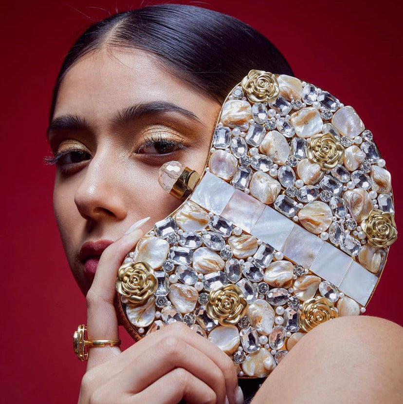 Roohani Golden Clutch